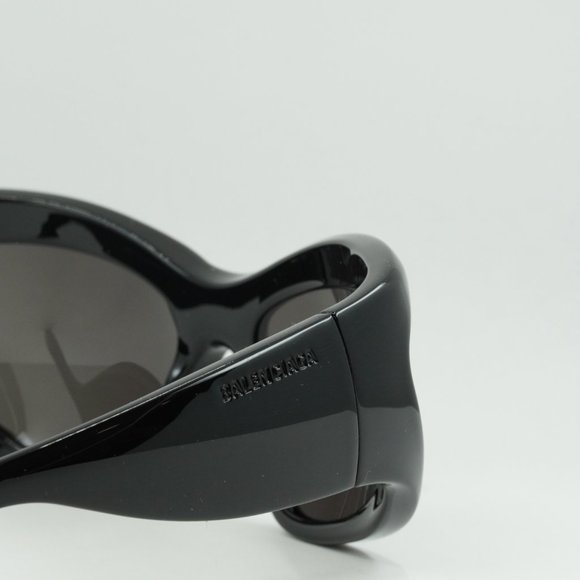 Balenciaga BB0228S 001 Geometric Sunglasses - Black/Grey main image 5